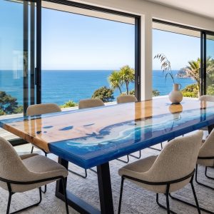 Ocean Wave Resin Timber Dining / Boardroom Table 2m x 1m