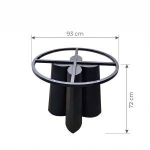 Round Dining Table Base - Black Metal Clover Pedestal (93cm diameter x 72cm)