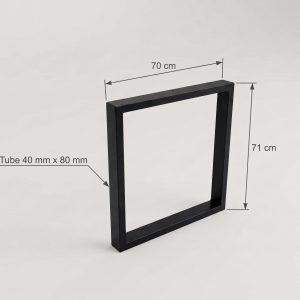Commercial Metal Black U-Shape Dining Table Legs (70cm x 71cm)
