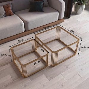 Modern Luxury Gold Nesting Coffee Table Legs-45cm & 37cm Heights (2-Piece Set)